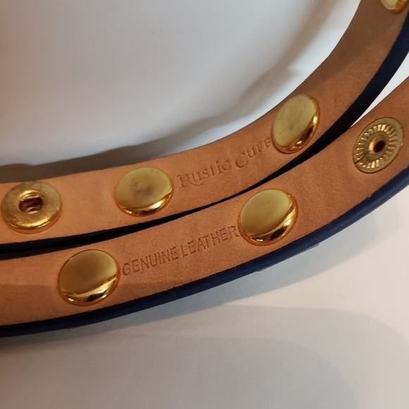 Rustic Cuff Navy Blue Patent Leather Wrap Bracelet - Picture 3 of 5